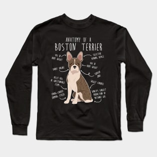 Brindle Boston Terrier Dog Anatomy Long Sleeve T-Shirt